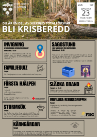 Affisch med information om beredskaps arrangemang