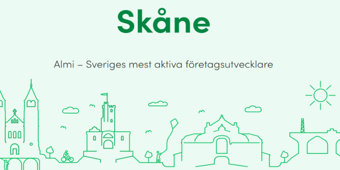 Skärmklipp webbplats Almi Skåne