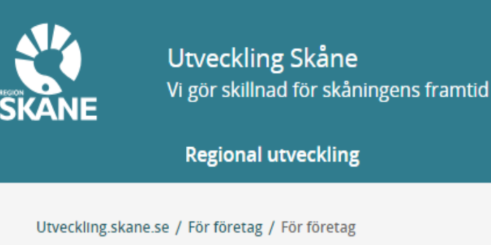 Länk till webbplats Region Skåne Utveckling Skåne