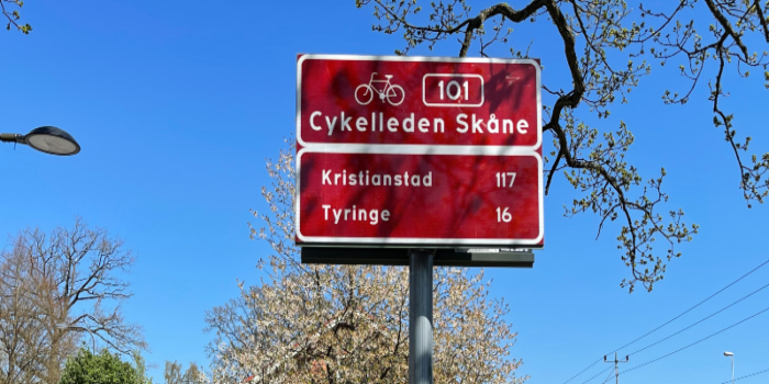 Bild på skylt Cykelleden Skåne