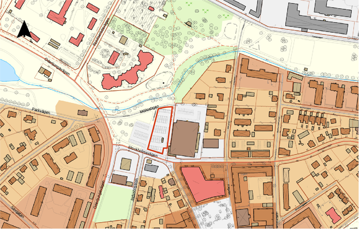 Kartbild som visar detaljplanens geografiska avgränsning 