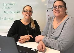 Projekt GoDig höjer kompetensen inom digitalisering hos vård- och omsorgspersonal. Camilla Sniadowka är undersköterska och teknikcoach medan Christina Hansson är projektledare.