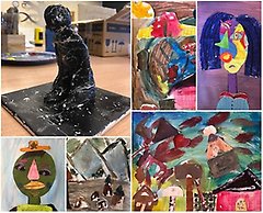 Bildundervisning på Kulturskolan i Perstorp. Skulptering, collage och Picassokonst står bland annat på schemat.