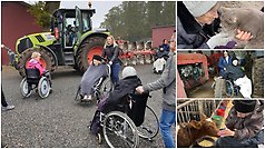 Vårdtagarna på Österbo besökte Dalshults gård på utfärd