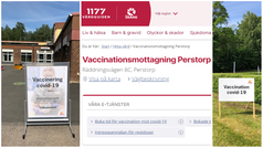 Bildcollage vaccinationsmottagning mot covid-19. Räddningsvägen Perstorp