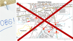 Observera att Bruksvägen och Gustavsborsvägen är avstängd för trafik och leds om via alternativa vägar. Se kartan för mer exakta positioner. Klicka på bilden för att se den i pdf-format