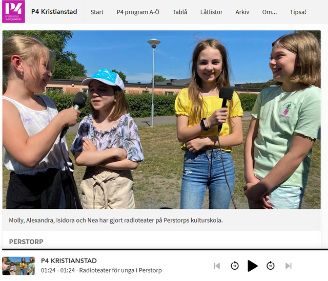 Sveriges Radio intervjuar en av Dramagrupperna på Perstorps kulturskola